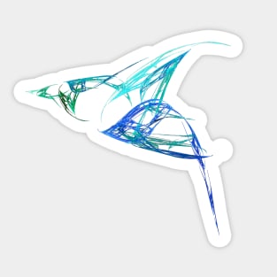Line Drawings - Bluebird in Flight Sticker